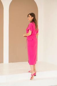 Cepli Pembe Elbise