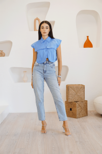 Arkası Çizgili Jean Pantalon