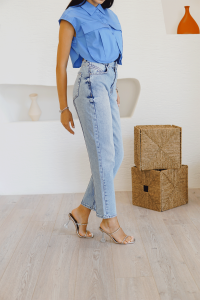 Arkası Çizgili Jean Pantalon