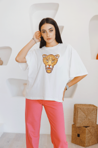 Aslan Detaylı Oversize Tshirt