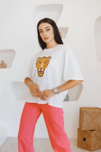 Aslan Detaylı Oversize Tshirt