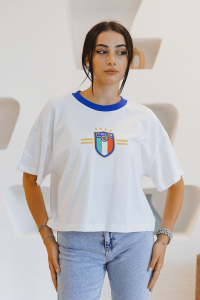Mavi Bisiklet Yaka İtalia Baskılı T-shirt