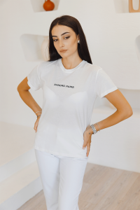 Beyaz Sandro Yazılı T-Shirt