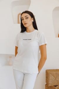 Beyaz Sandro Yazılı T-Shirt