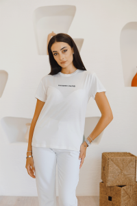 Beyaz Sandro Yazılı T-Shirt